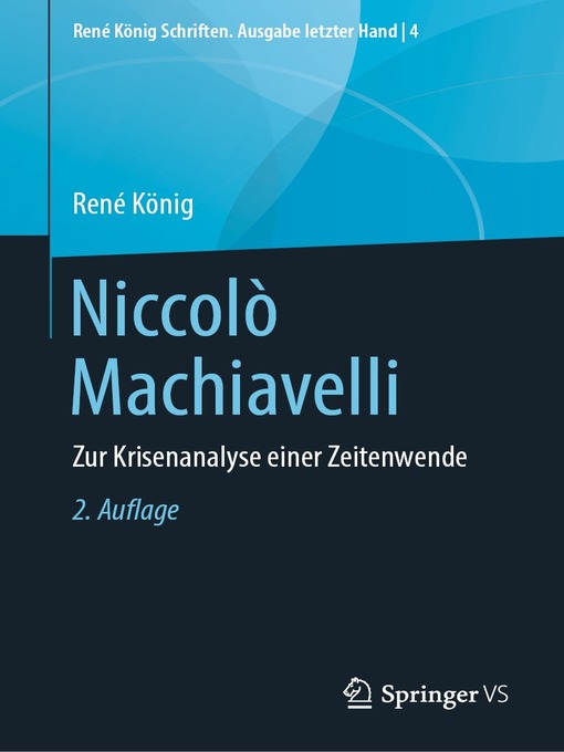Title details for Niccolò Machiavelli by René König - Available